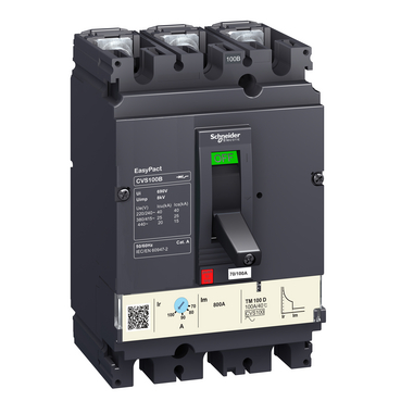 Kompaktni prekidac CVS100F, TM63D, 63A, 3P, 440V AC, 50/60Hz, Icu=36kA: Ics=100%Icu