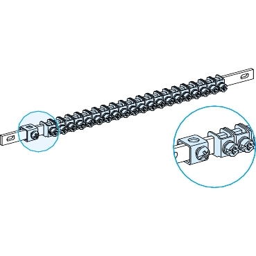 Linergy TB: sina za uzemljenje, 40 prikljucaka + 1x35mm2, L=450mm