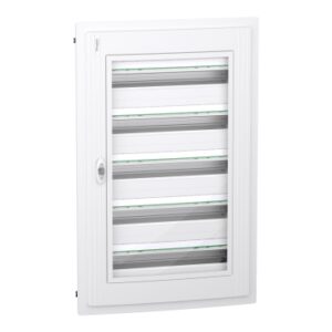 PrismaSeT XS: orman ugradni 5 x 24 modula, providna vrata, IP40