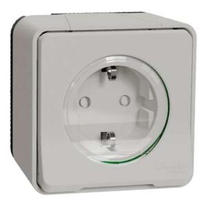 Mureva Styl: uticnica 2P+E, 16A-250V, nadgradna, Nem.std., IP55, bela