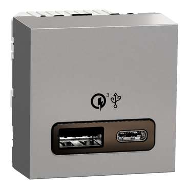 Unica N: USB, brzi punjac tip A+C, max 2,4A po svakom portu, 18W, 2M, boja aluminijuma