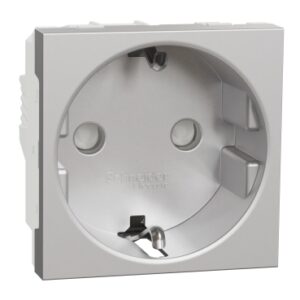 Unica N: 2M uticnica sa zastitom od slucajnog dodira, 2P+E, 16A, boja aluminijum, vijcani prikljucak