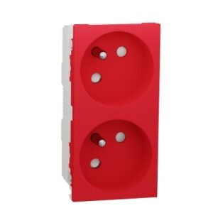2xUtičnica FR 45º 2P+E parapet crvena