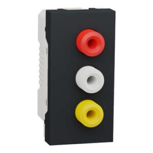 Unica N: 1M trostruka RCA, audio i video priključnica, antracit