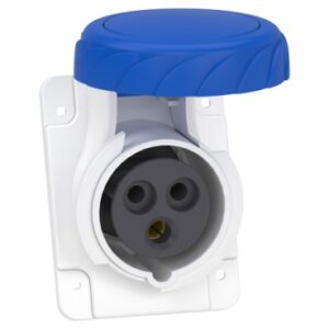 Mureva PK: uticnica, 2P+E, 250V, 16A, 65x85, IP 67, panelna ugradnja, kosa