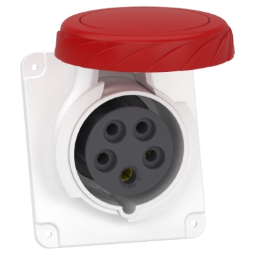 Mureva PK: uticnica, 3P+N+E, 380V, 16A, 90x100, IP 67, panelna ugradnja, kosa