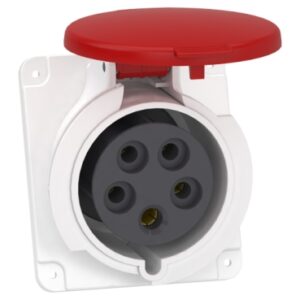 Mureva PK: uticnica, 3P+N+E, 380V, 32A, 90x100, IP 44, panelna ugradnja, kosa
