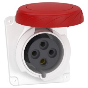 Mureva PK: uticnica, 3P+E, 380V, 32A, 90x100, IP 67, panelna ugradnja, kosa