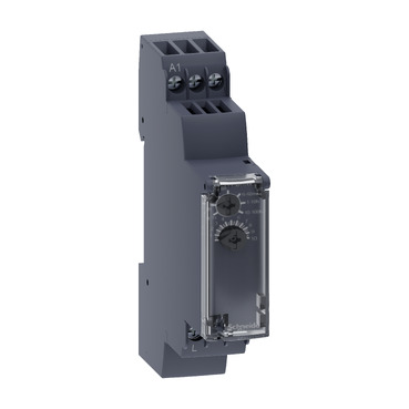 Vremensko rele RE17, modularno, on-delay (A), solid state 0.7A, 1C/O, 24...240V AC/DC, 1s-100h