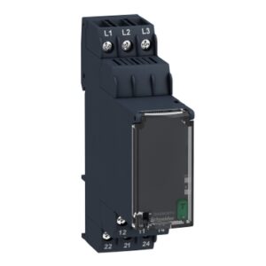 Zelio Kontrola RM22: relej prisutnosti i rotacije faze, dvofazni ili trofazni kvar, opseg merenja 183...528V AC, 2C/O, 8A