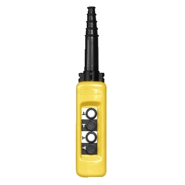 Harmony XACA: Viseca kombinacija za dvobrzinske motore, indirektna komanda, zuta, cetiri tastera, 4x(2NO+1NC), mehanicka blokada parova, zastitni uvodnik Ø8...26mm, IP65