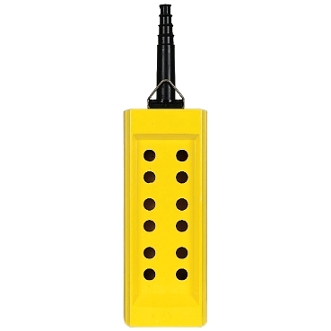 Harmony XACB: Visece kuciste, za direktnu komandu, armirani poliester, zuto, dvanaest (dve kolone po sest) otvora + jedan u osnovi, zastitni uvodnik Ø10...22mm, IP65