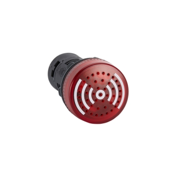 Easy Harmony XB2: svetleca zujalica, plastična, 22mm, 90dB, 220V AC, crvena
