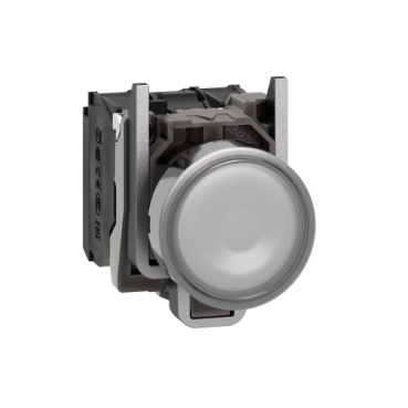 Harmony 4: Taster svetleci LED 48...120V AC, fi 22, okrugli, sa povratkom, ravan, beli, 1NO+1NC, IP 66
