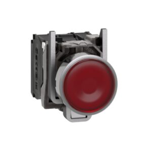Harmony 4: Taster svetleći LED 230...240V AC, fi 22, okrugli, sa povratkom, ravan, crveni, 1NO+1NC, IP 66