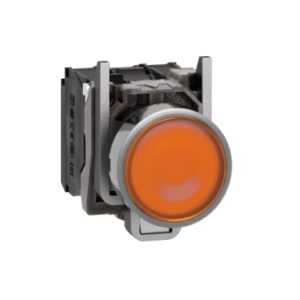Harmony 4: Taster svetleći fi 22, metalni, LED 24V AC/DC, okrugli, sa povratkom, ravan, žuti, 1NO+1NC, IP 66