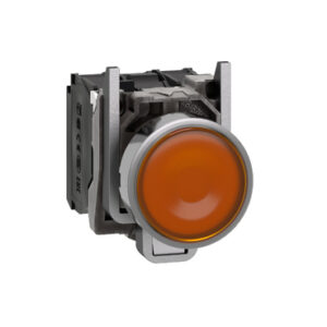 Harmony 4: Taster svetleći fi 22, metalni, LED 230...240V AC, okrugli, sa povratkom, ravan, žuti, 1NO+1NC, IP 66