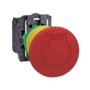 Harmony 5: fi 22, plastični taster, deblokada zakretanjem, zadrška isključenja, pečurka Ø40, crveni, 1NO+1NC, IP 66
