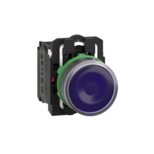 Harmony 5: Taster svetleći fi 22, plastični, LED 230...240V AC, okrugli, sa povratkom, ravan, plavi, 1NO+1NC, IP 66