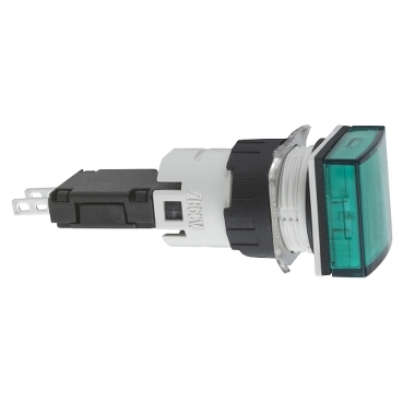 Harmony 6: Signalna svetiljka fi 16, integrisana LED 12…24V AC/DC, kvadratni oblik glave, zelena, IP65