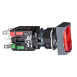 Harmony 6: Taster sa zadrskom fi 16, 12...24V AC/DC, plasticni, pravougaoni, udubljeni, crveni, 1NO+1NC, IP65