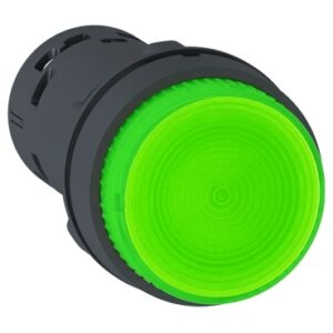 Harmony 7: Taster svetleci fi 22, plasticni, LED 230V AC, sa povratkom, okrugli, ispupčen, zeleni, 1NO, IP65