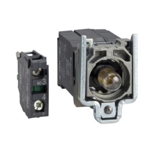 Harmony 4: telo svetleceg tastera, integrisan transformator 230/6V, sa Ba9s sijalicom, 1NO
