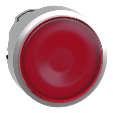 Harmony 4: glava svetleceg tastera fi 22, metalna, za integrisanu LED, kružna, sa povratkom, ravna, crvena, IP 66