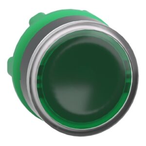 Harmony 5: glava svetleceg tastera fi 22, plasticna, za integrisanu LED, kružna, samodržanje, ravna, zelena, IP 66