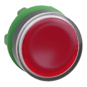 Harmony 5: glava svetleceg tastera fi 22, plasticna, za integrisanu LED, kružna, samodržanje, ravna, crvena, IP 66