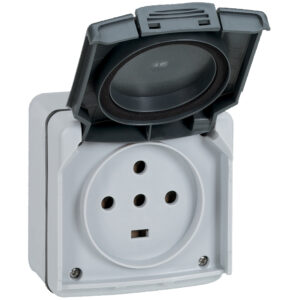 PLEXO N: uticnica 3P+N+E, 20A, 400V, nadgradna, IP 55, vijcani prikljucak, uvodnica 091914 fi 20, siva