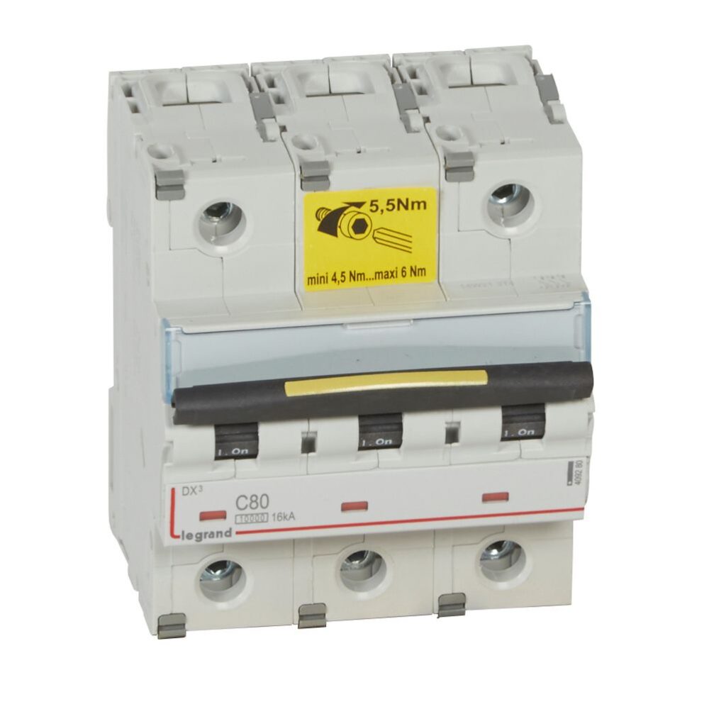 DX3: automatski osigurac 3P, 16kA, kriva "C", 80A