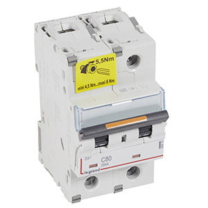 DX3: automatski osigurac 2P, 25 kA, kriva "C", 80A