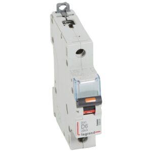 DX3: automatski osigurac 1P, 25 kA, kriva "D", 6A