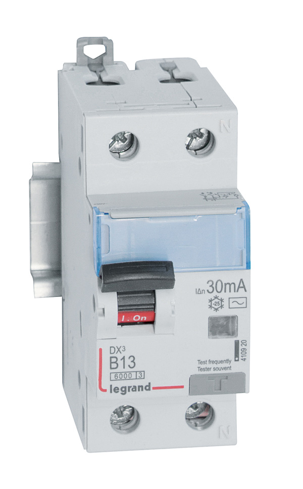 DX3: min. prekidac, 1P+N, 6kA, kriva "B", 13A, sa diferencijalnom zastitom 30 mA, tip AC