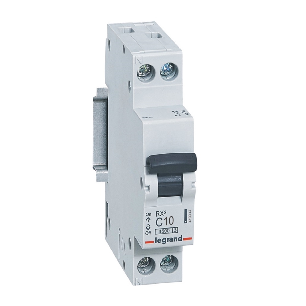 MCB RX3 4500-1P+N-230V-10A-C