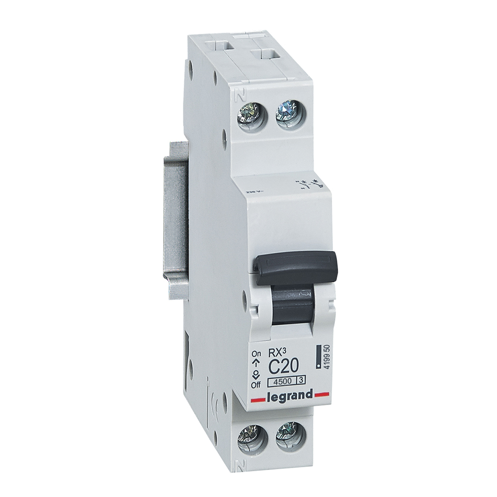 MCB RX3 4500-1P+N-230V-20A-C
