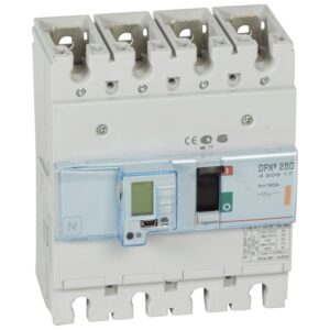 DPX3: kompakt prekidac 250A, 4P, F, FC, In=160A, Un=380/415V (Icu=25kA, Ics=100%Icu), elektronska zastitna jedinica (In=160A, Ir=0.4-1In, Isd=1.5...10In, Tr=3…15s, Tsd=0…0.5s, LCD )