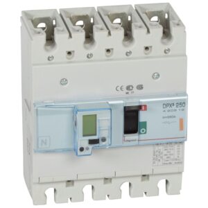 DPX3: kompakt prekidac 250A, 4P, F, FC, In=250A, Un=380/415V (Icu=25kA, Ics=100%Icu), elektronska zastitna jedinica (In=250A, Ir=0.4-1In, Isd=1.5...10In, Tr=3…15s, Tsd=0…0.5s, LCD )