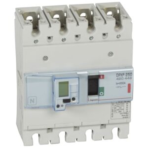 DPX3: kompakt prekidac 250A, 4P, F, FC, In=250A, Un=380/415V (Icu=36kA, Ics=100%Icu), elektronska zastitna jedinica (In=250A, Ir=0.4-1In, Isd=1.5...10In, Tr=3…15s, Tsd=0…0.5s, LCD), sa integrisanom centralnom mernom jedinicom (merenje I, U, F, Pn, En, THD)