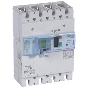 DPX3: kompakt prekidac 250A, 4P, F, FC, In=250A, Un=380/415V (Icu=50kA, Ics=100%Icu), elektronska zastitna jedinica (In=250A, Ir=0.4-1In, Isd=1.5...10In, Tr=3…15s, Tsd=0…0.5s, LCD), sa integrisanom centralnom mernom jedinicom (merenje I, U, F, Pn, En, THD) sa modulom diferencijalne zastite sa LCD (podešavanje osetljivosti: 0.03-0.3-1-3–3A, podešavanje vremena kašnjenja: 0-0.3-1-3s)
