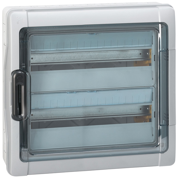 Plexo3: vodootporna spratna tabla, 2x18 modula, IP65