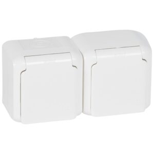 FORIX: dupla OG uticnica 2P+E, 16A, IP44, bela