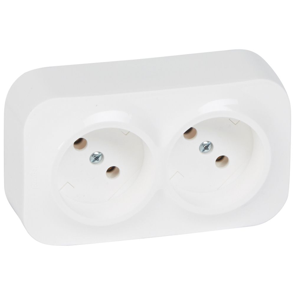FORIX: uticnica pod uglom 45° 2x2P, 16A, IP20, bela