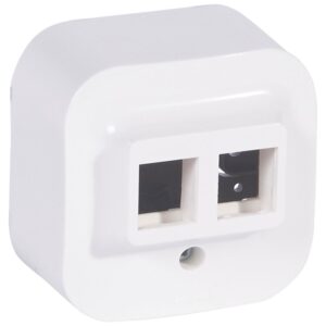 Forix: 2kRJ45 keistone adapter za nazidnu montažu, IP20, bela