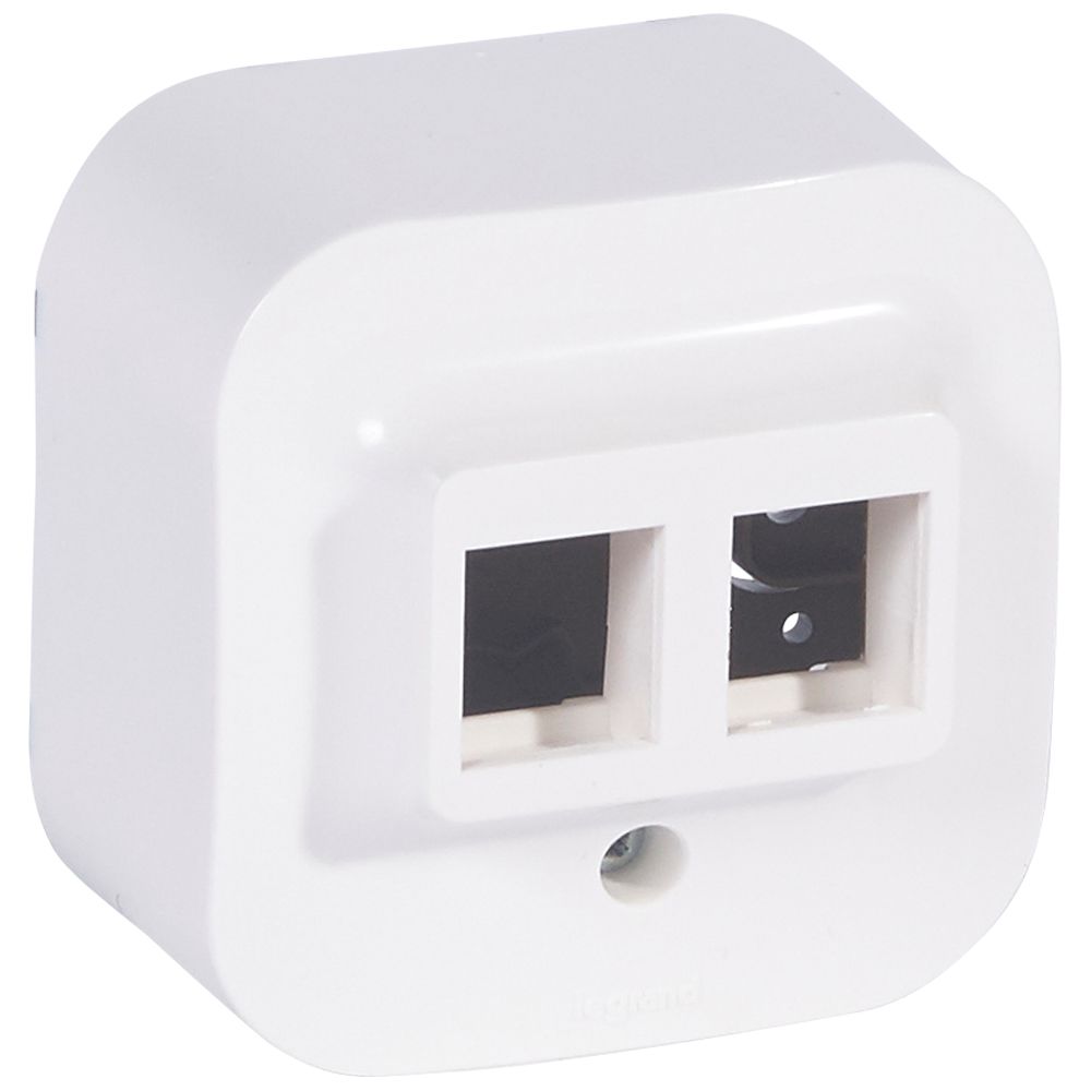 Forix: 2kRJ45 keistone adapter za nazidnu montažu, IP20, bela