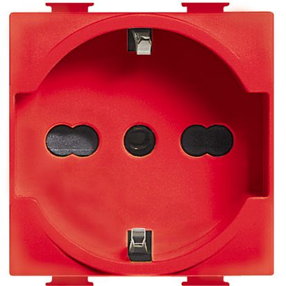 MATIX: 2M uticnica 2P+E 10/16A, 250V, Nem. i Ital.std., crvena