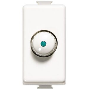 MATIX: kruzni dimer 60-500W, sa nizmenicnim prekidacem, integrisan osigurac, 1M, za inkadescentne i halogene sijalice 230V, bela