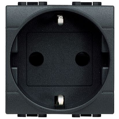 Living Svetlo: 2M uticnica 2P+E 16A, 250V, Nem.std., antracit