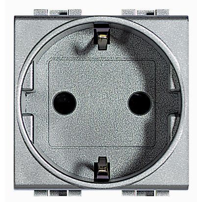 Living Svetlo: 2M utičnica 2P+E 16A, 250V, nemačka std., aluminijum